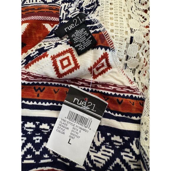 Rue 21 NWT western boho tank with knit back size L - Picture 5 of 5